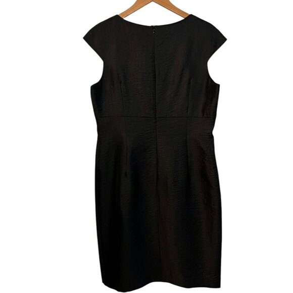 David Meister Black Dress Women's Size 14 Cap Sleeve Shift - Picture 5 of 5